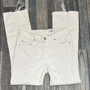 🔥 AG Adriano Goldschmied Jody Crop Cream Ankle Designer Jeans Size 26 - GUC